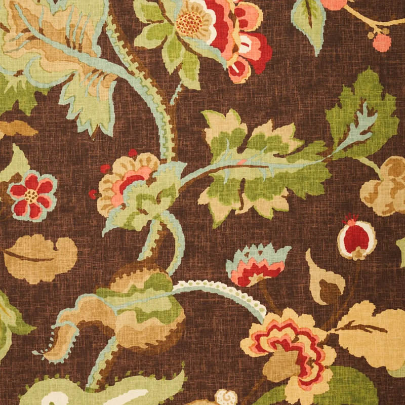 Tissu Khantau Tree, Acajou