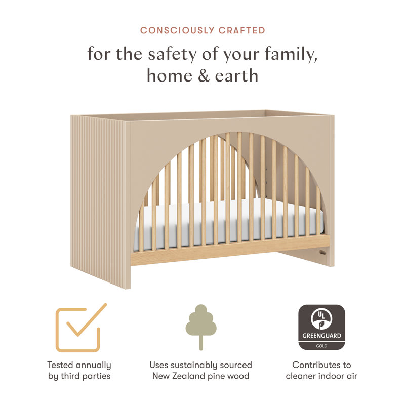 Moab 3-in-1 Convertible Crib, Brown