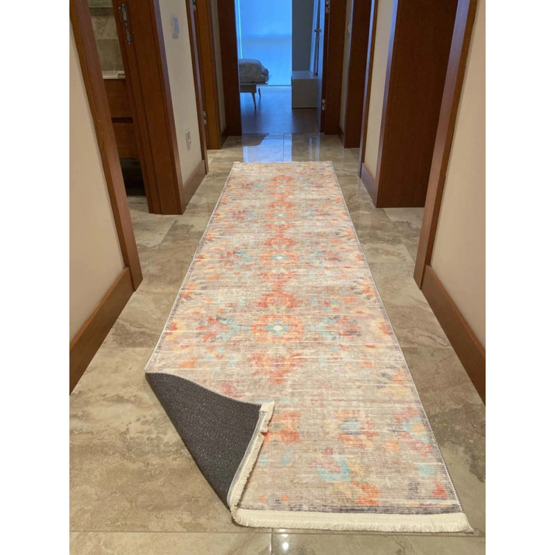 Tapis en coton Mayree avec envers antidérapant, Carré 6 pi 7 po
