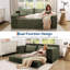 Canapé-lit convertible de 75 pouces, canapé-lit désossé, canapé-lit 2 en 1 pliant avec 2 coussins, canapé-lit escamotable, canapé-lit pour salon, sans assemblage, vert-755472513