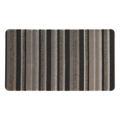 Everett Lane Brown Striped 20 in. x 36 in. Anti-Fatigue Anti-Microbial Non-Skid Kitchen Mat