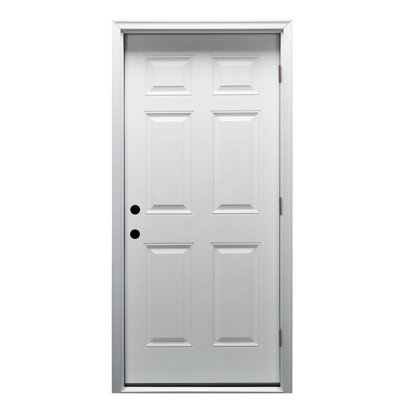 Classic Primed Steel Prehung Front Entry Door