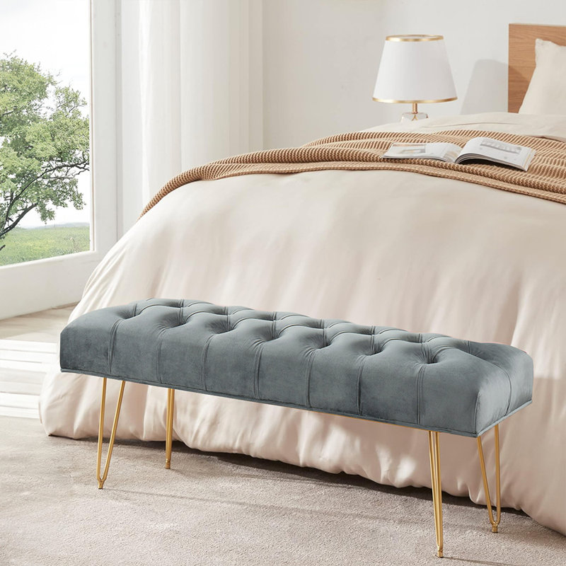 Velvet Upholstered Bench