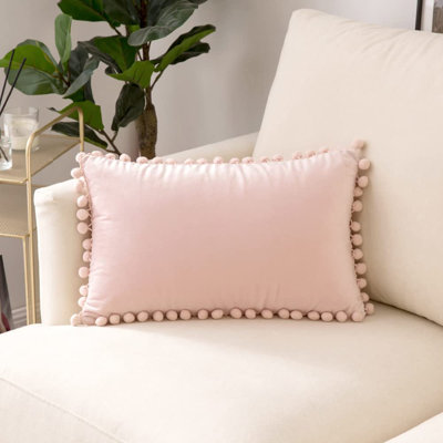 Pom Pom Velvet Velvet Reversible Pillow Cover