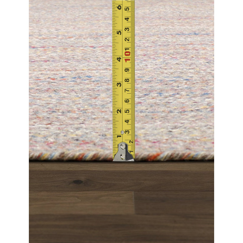 Tapis multicolore à motif géométrique tressé à la main Lagos, Rond 6 pi