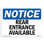 Rear Entrance Available Sign