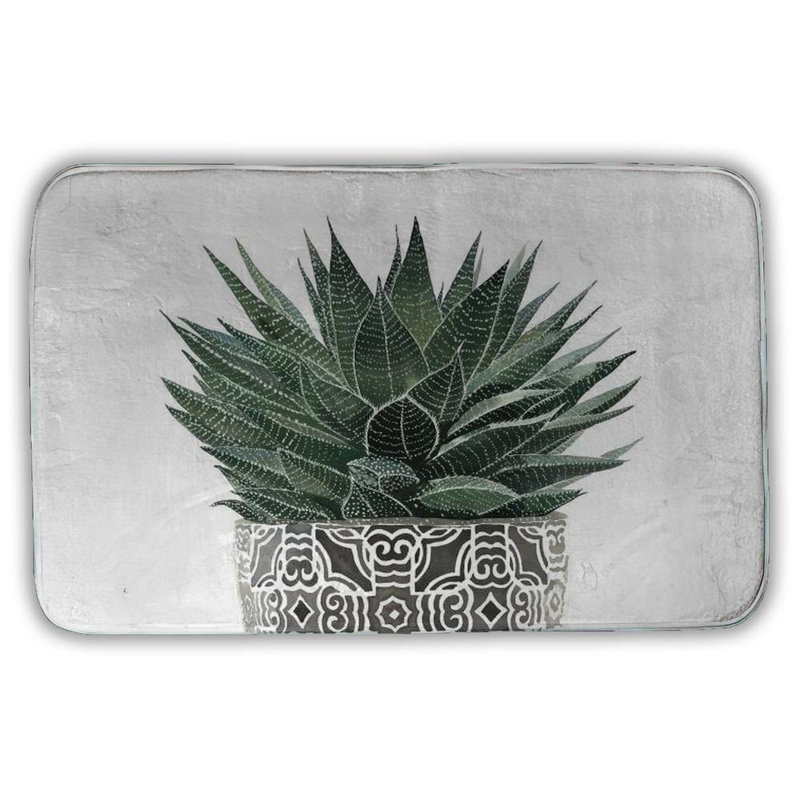 Zebra plant succulent Bath Mat with Non-Slip Backing - Quick Dry Memory Foam Bathroom Rug - Absorbent - Modern Plush Spa-Style - Machine Washable