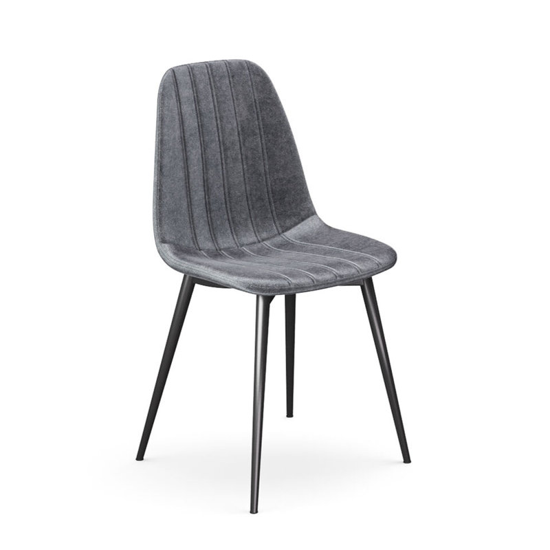 Carlo Anti Stain Velvet Dining Chairs Padded Seat Metal Legs Kitchen Office, Dark Grey, 6