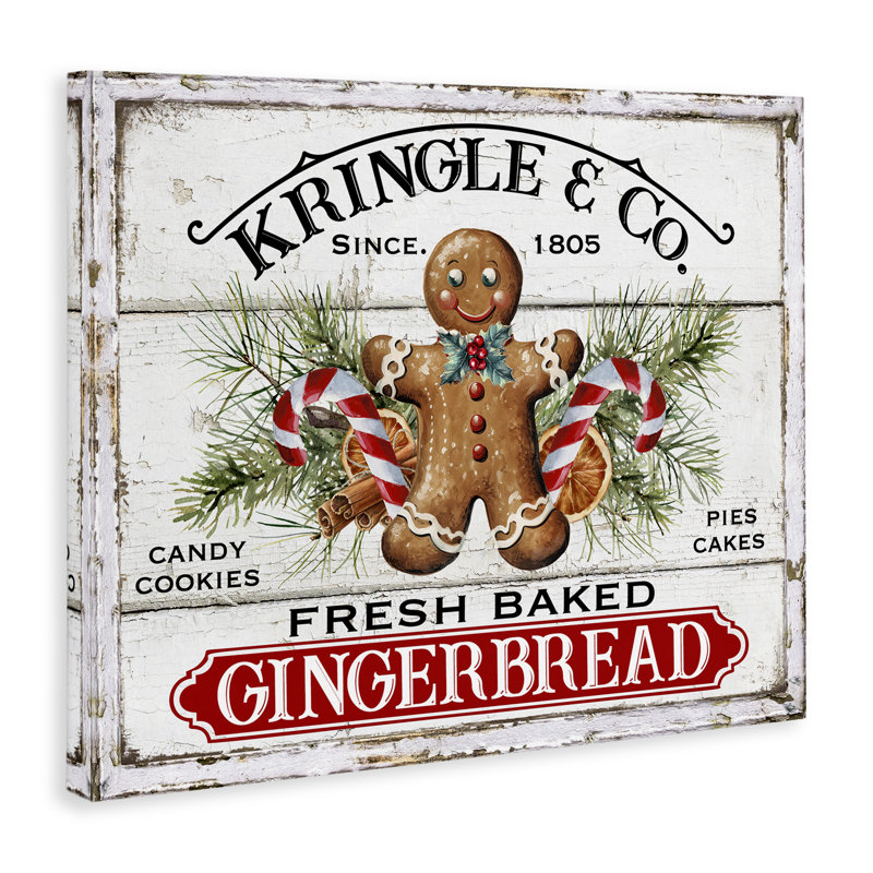 «Fresh Gingerbread Cookies», art mural sur toile par Creatif Belle, H 16 po x l 16 po