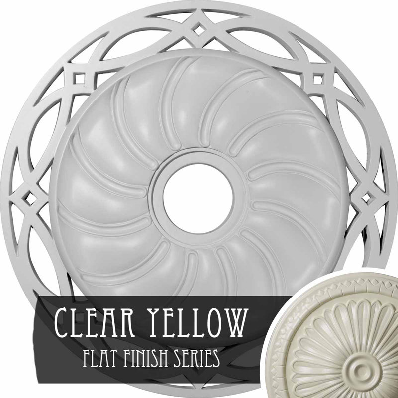 Plafonnier médaillon Endurathane Tomango, Jaune clair