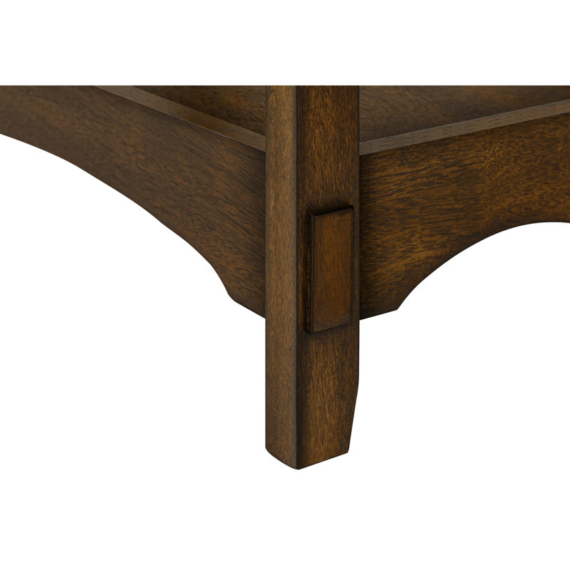 Table d'appoint transitionnelle, 2 niveaux, placage brun, design compact, 21,88 po X 11,76 24,26 po, noyer, rangement décoratif