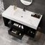 Meuble-lavabo flottant 39,4 po avec lavabo en céramique et armoire de rangement-488563775