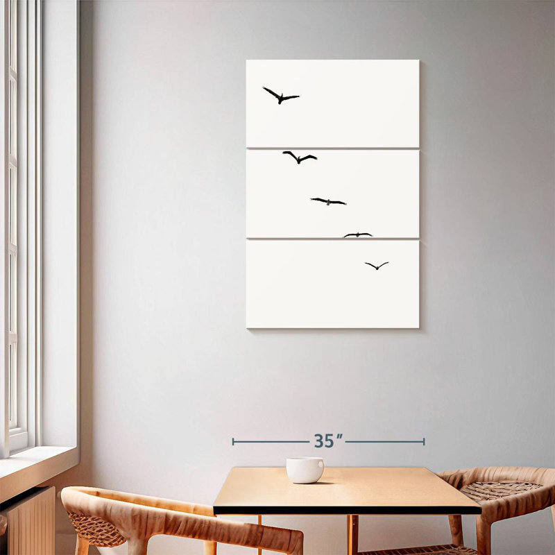 Brampt cinq oiseaux, H 57 po x l 36 po