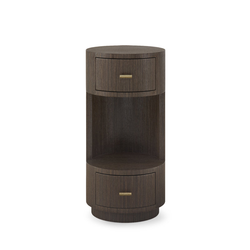 Aaron 2-Drawer End Table, Warm Chocolate