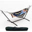 Hamac double avec support, capacité de 450 lb, hamac portable en coton pour deux, intérieur / extérieur, sac de voyage inclus-1753607417
