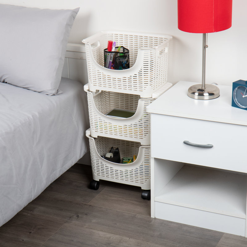  Chariot de rangement en plastique, rangement de cuisine, roulant, rangement de jouets, buanderie, cuisine, L 14,75 po x l 11 po x H 28,25 po