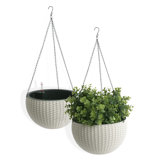 Byrum Plastic Wicker Self-Watering Hanging Planter