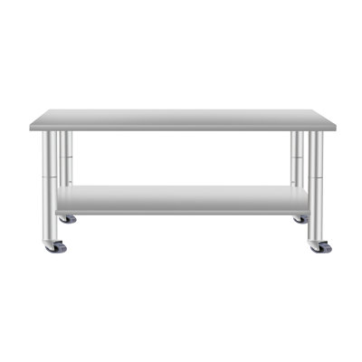 60''*24'' Stainless Steel Commercial Kitchen Prep Table With Under Shelf, 35.5 Inches Tall And Wheels For Home Use In 24'' Wide 60'' Deep Restaurant Food Tasks