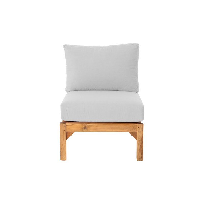 Huntington Teak Outdoor Armless Club Chair, Natural