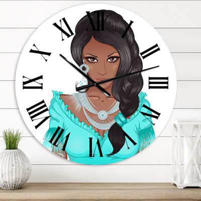 Portrait Of African American Woman XVI - Modern wall clock