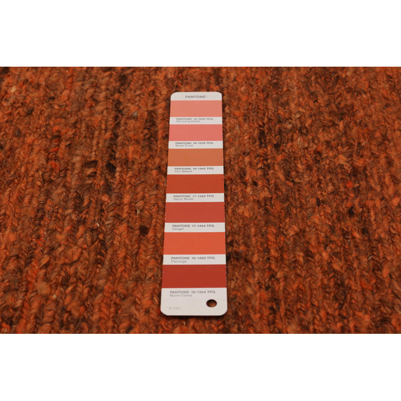 Tapisserie naturelle orange kilim 6 pi 9 po x 9 pi 7 po