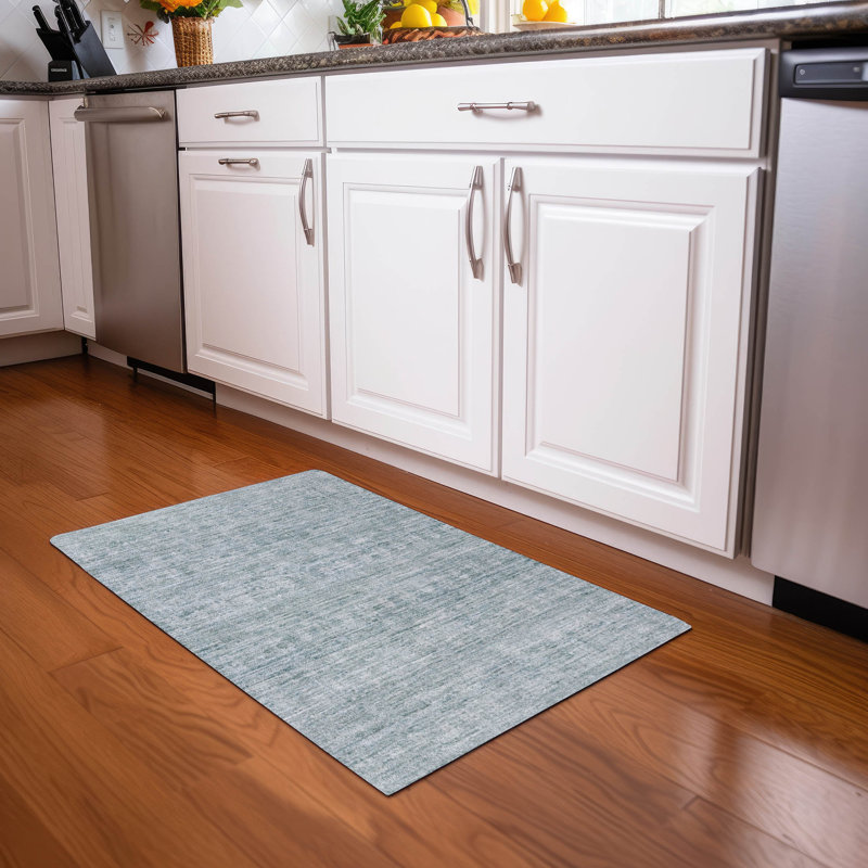 Tapis turquoise intérieur / extérieur lavable à la machine, Rectangle 1 pi 8 po x 2 pi 6 po