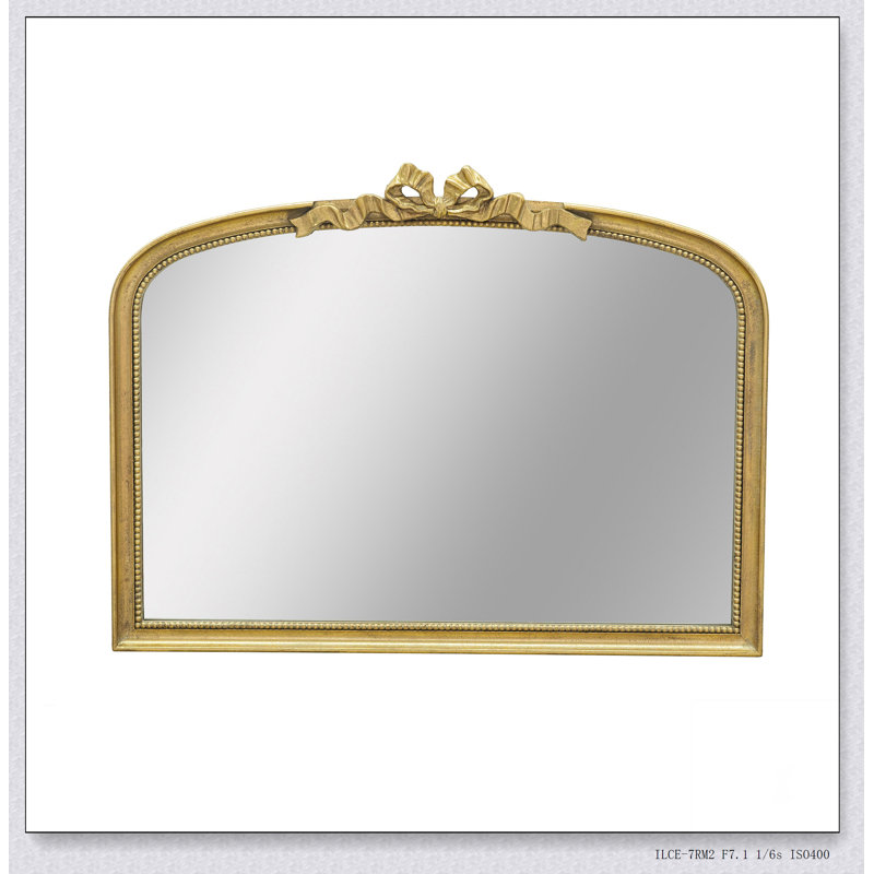 Miroir à arche dorée de style baroque 40,2 "x 29,9"