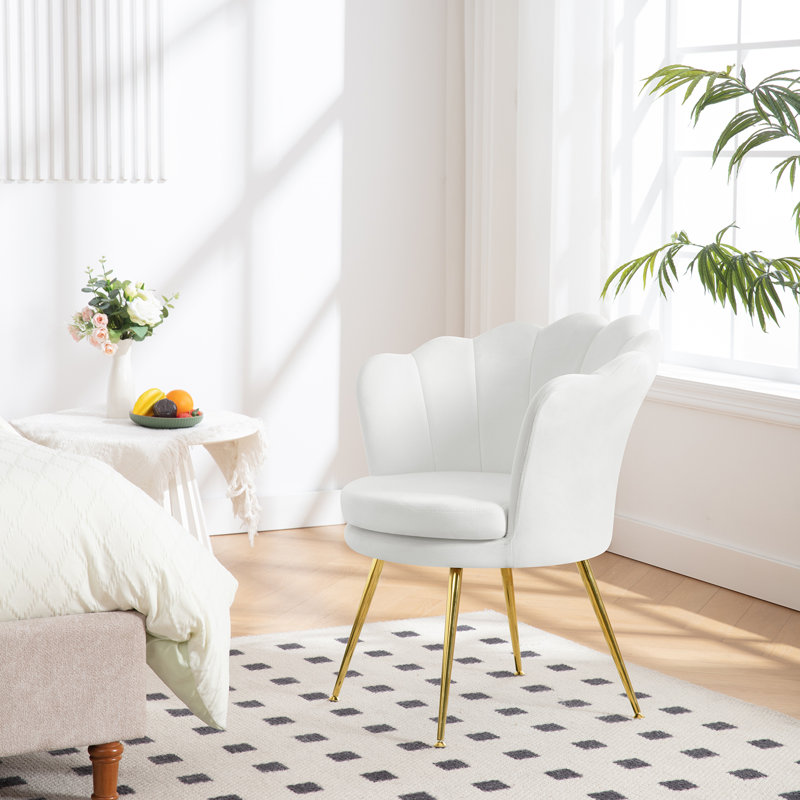 Velvet Armchair, White