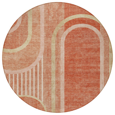 Tapis extérieur rond lavable antidérapant 8 pi