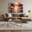 «Botanical Tropical Sunset», art mural sur toile orange-1788444426