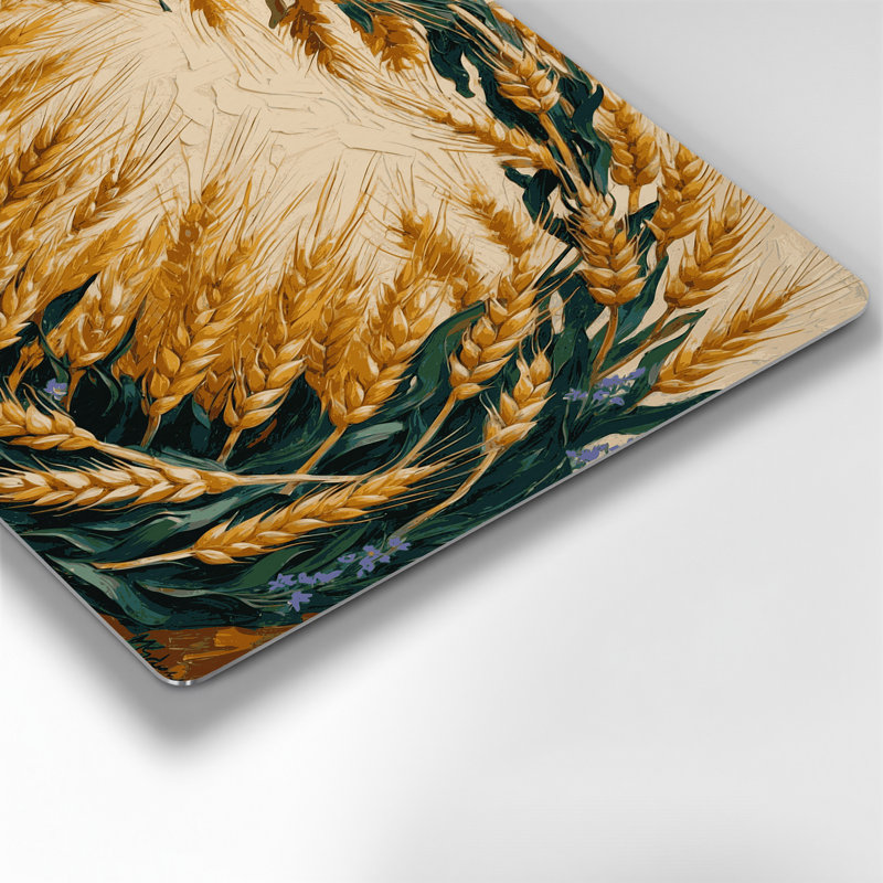 «Farm Wheat Stalk Frame», art mural en métal brun, H 11 po x l 14 po