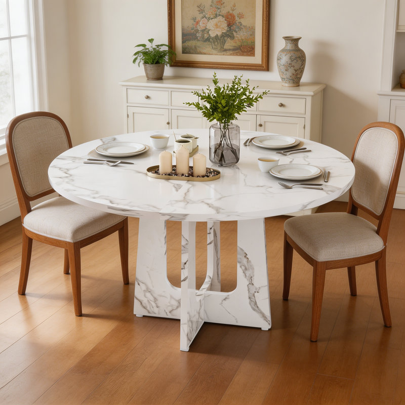 with Iron Base Dining Table