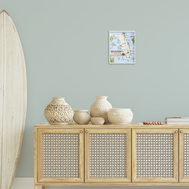 «Florida Map Beach Life», estampe numérique, conception de Kim Allen, H 14 po x l 11 po