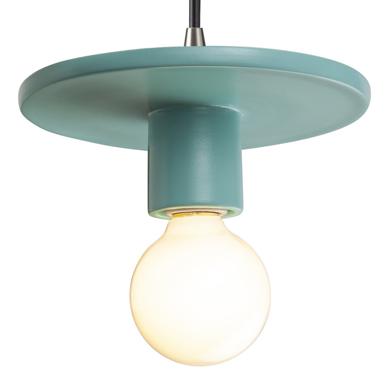 Luminaire suspendu à 1 lumière Leni, Reflet de piscine, Nickel brossé