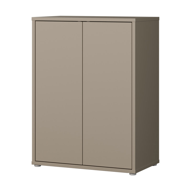 Modern minimalistic cabinet unit with 2 doors and 2 internal shelves, engineered wood, 74.5 cm W x 99.1 cm H x 41.5 cm D