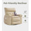 Fauteuil inclinable manuel surdimensionné 37,4 "avec chaleur et massage, siège berçant pivotant à 360 ° 21,3" avec porte-gobelet-891396821