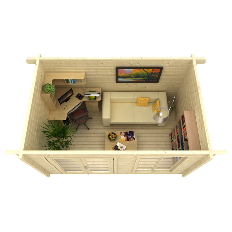 Lasita Dorset 71 - 13.5 x 8.5 Ft. Premium Log Cabin With Tempered Double Glazing (70mm)