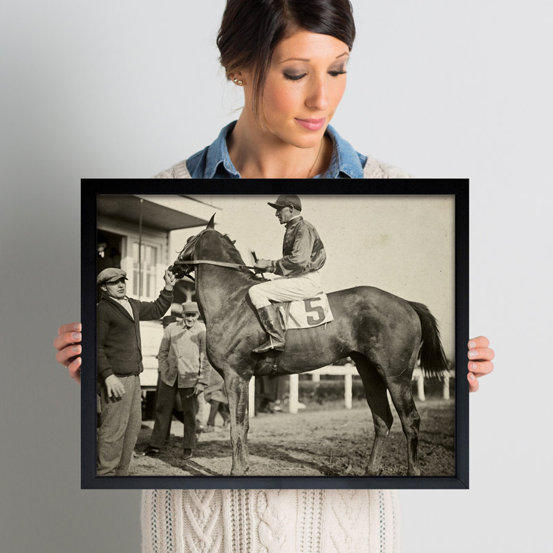 Vintage Jockey - reproduction de photo encadrée, H 20 po x l 16 po x P 1,5 po