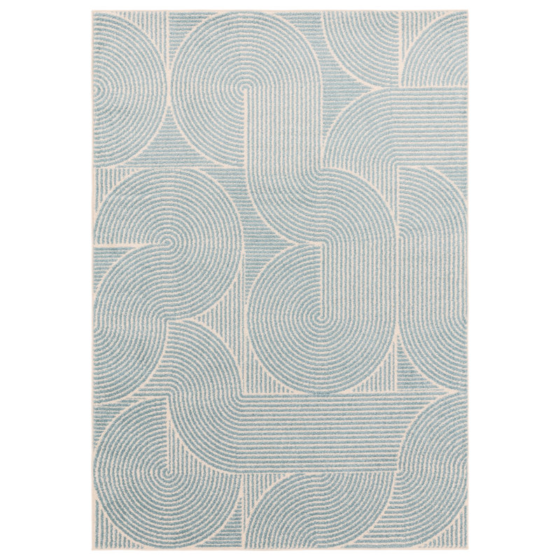Briscoe Blue Geometric Area Rug, Rectangle 160 x 230cm