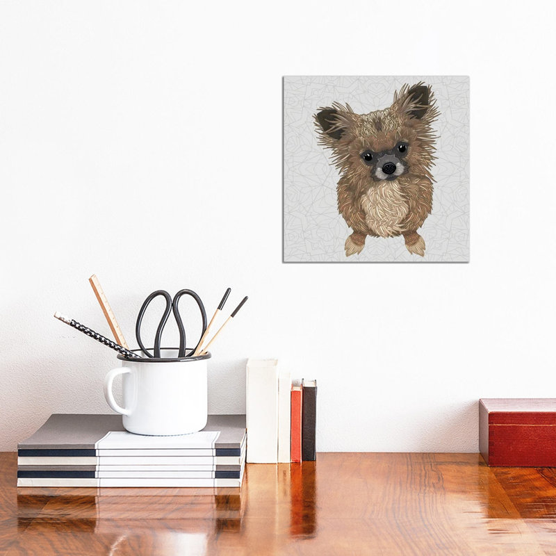 Boo - White by Angelika Parker - Wrapped Canvas Painting, 30.48 cm H x 30.48 cm W