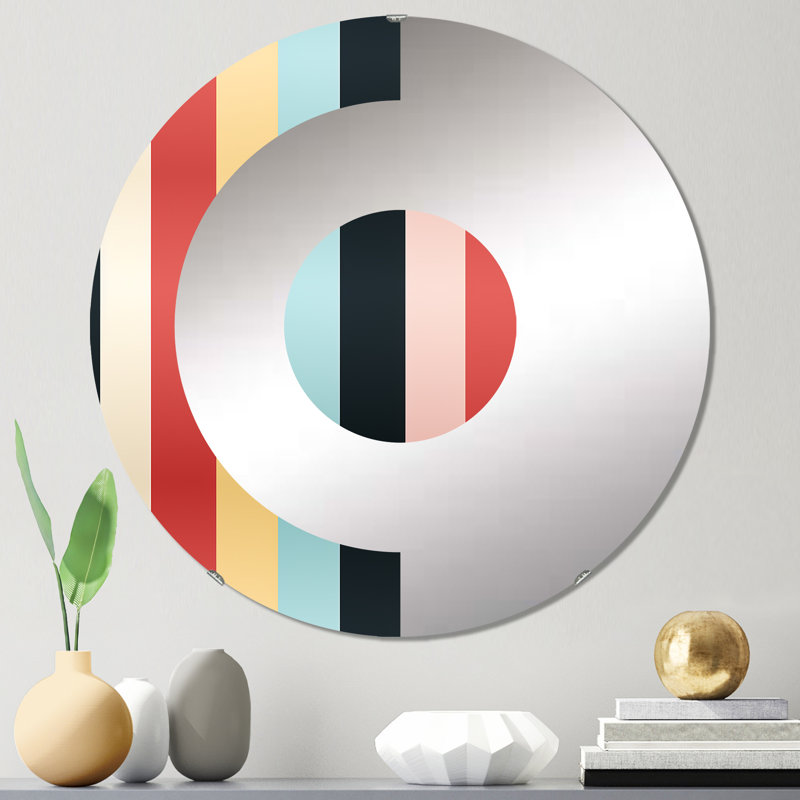 Miroir mural demi-cercle Retro Revival, 31,4 po x 31,4 po