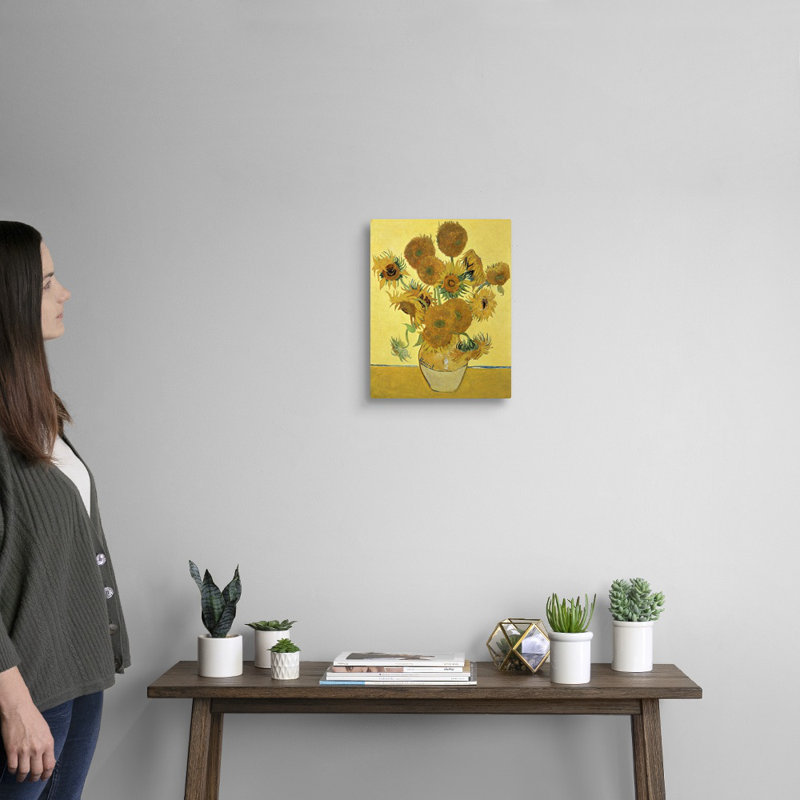 Tournesols, 1888, art mural sur toile, H 11 po x l 14 po x P 1,25 po, Toile tendue
