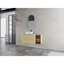 Meuble-lavabo mural 42 po avec lavabo d'art en céramique et 1 tablette de rangement, 2 portes à fermeture douce, contreplaqué
