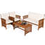 Ensemble de meubles de patio en bois massif 4 pièces Jonanthan avec table basse et coussin-577211515