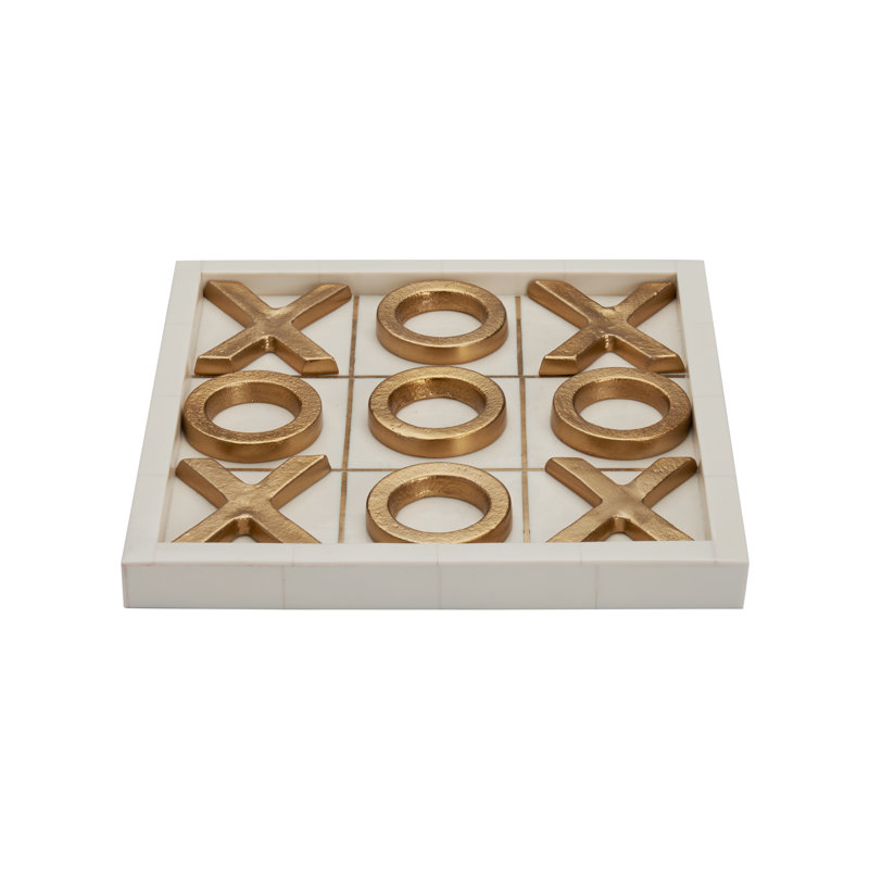Tic Tac Toe-Resin/Gold Metal (Box)