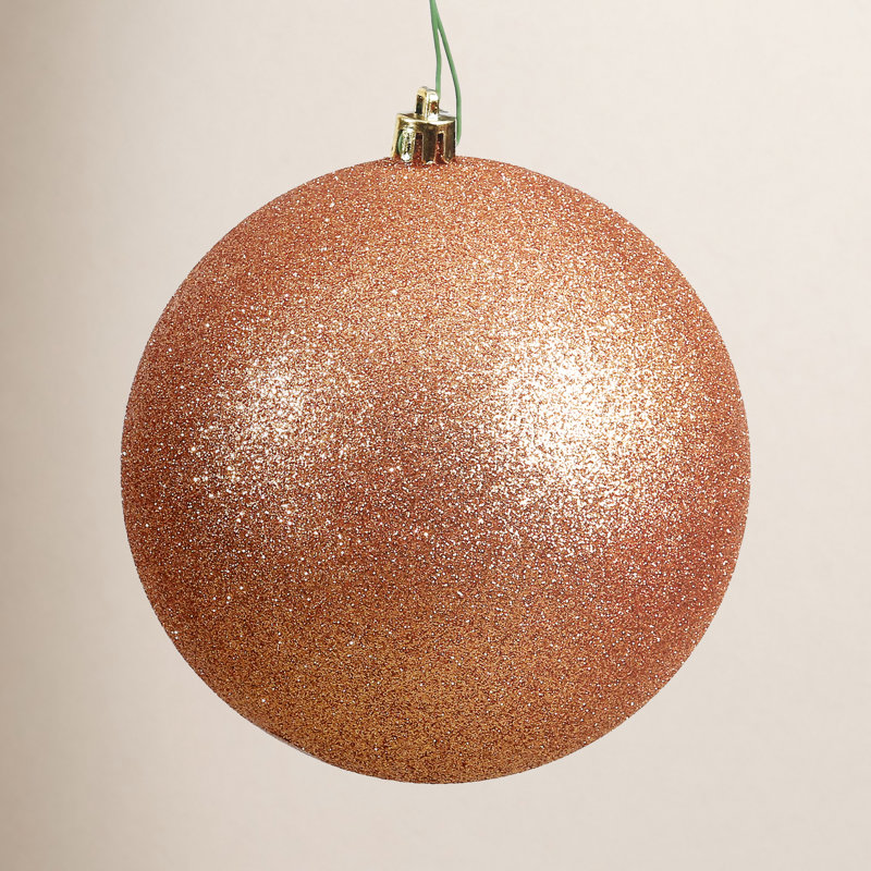 Boule incassable 5 po, Paillettes or rose