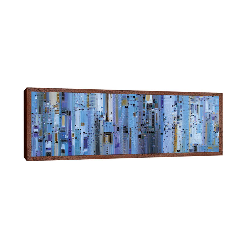 Modern Structures by Ekaterina Ermilkina - Panoramic Print on Canvas, 121.92 cm H x 40.64 cm W, Classic Brown Wood Framed