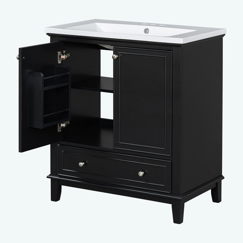 Ensemble de meuble-lavabo 30 po avec lavabo, Argent argent, Noir, noir, noir, noir