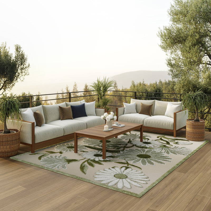 Niccoli Floral Indoor/Outdoor Area Rug, Rectangle 10' x 14'