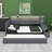 Upholstered Daybed with Storage Footstool, Shelves, Trundle, USB Charging & LED Light-1625701906